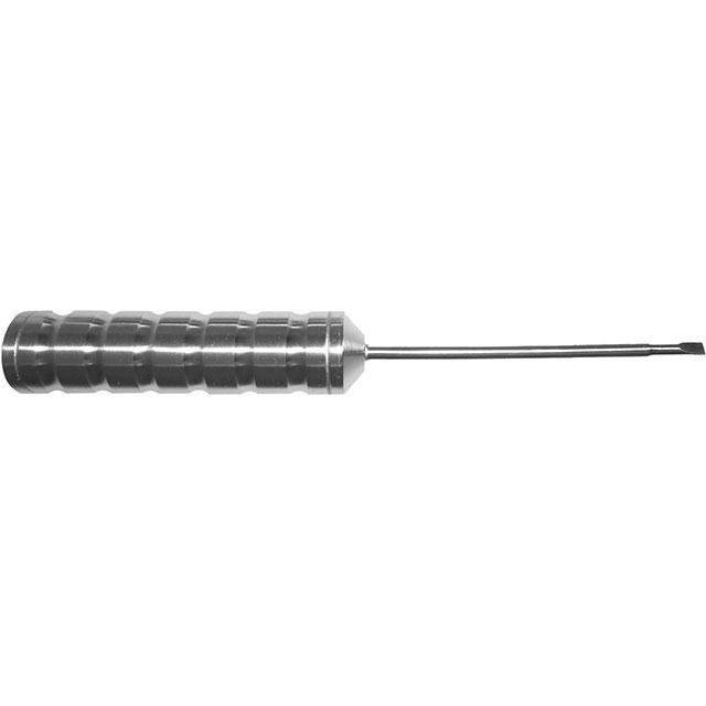 Slotted screwdriver with stainless steel handle
