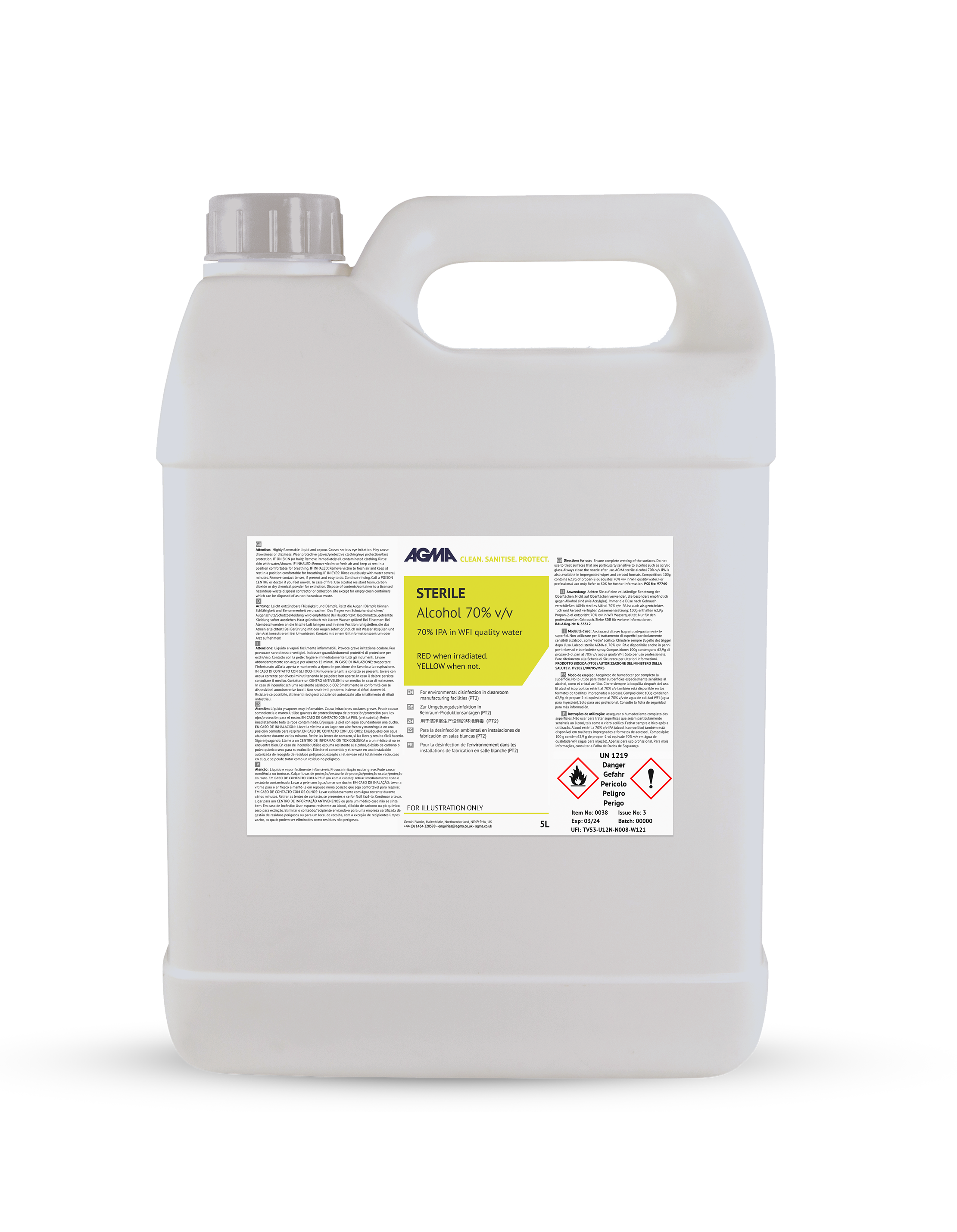 Immagine di copertina | AGMA IPA sterile al 70% in WFI 2 x 5 L - 0038
