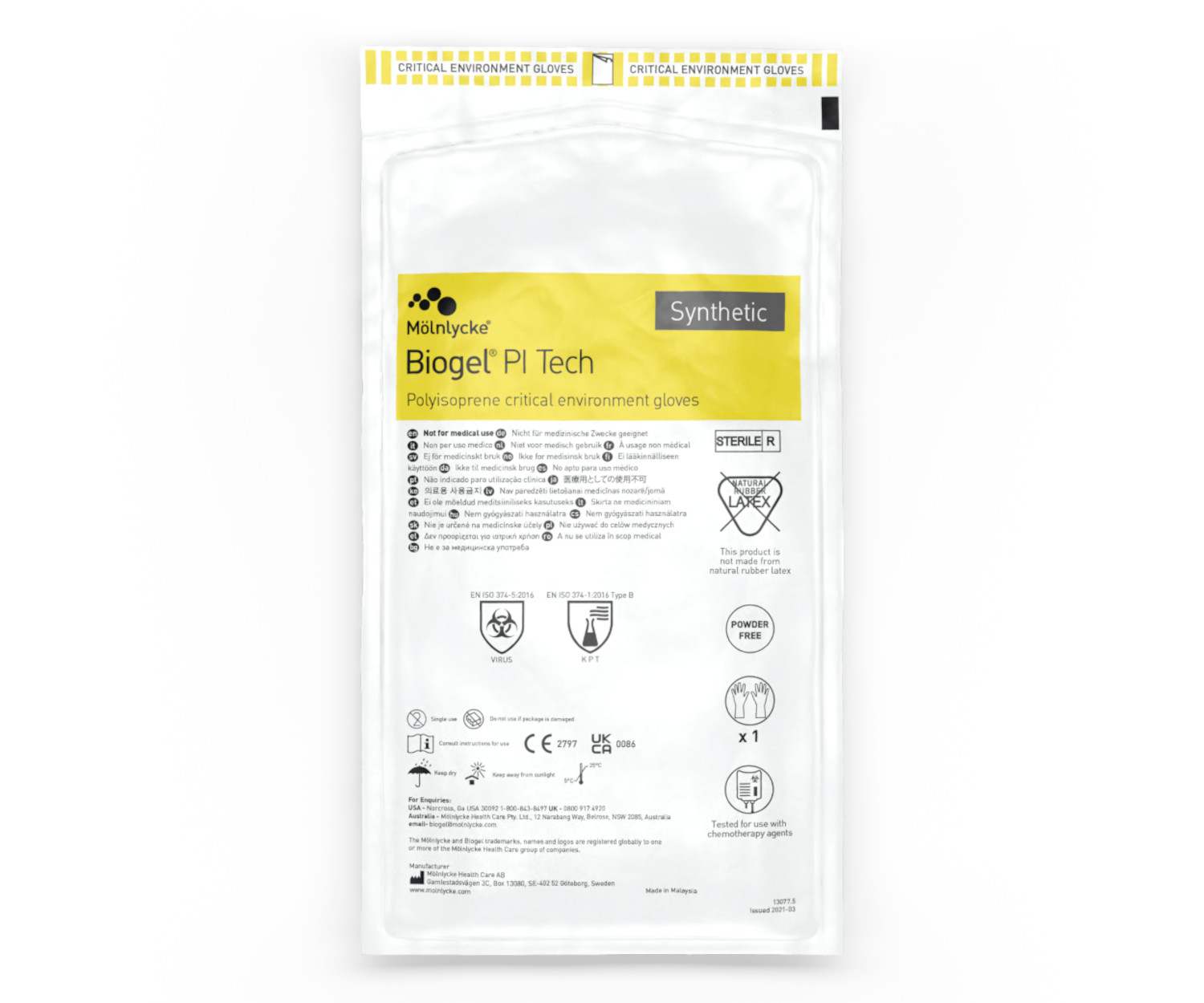 Cover Image | Biogel Pi Tech | Cleanroom Glove