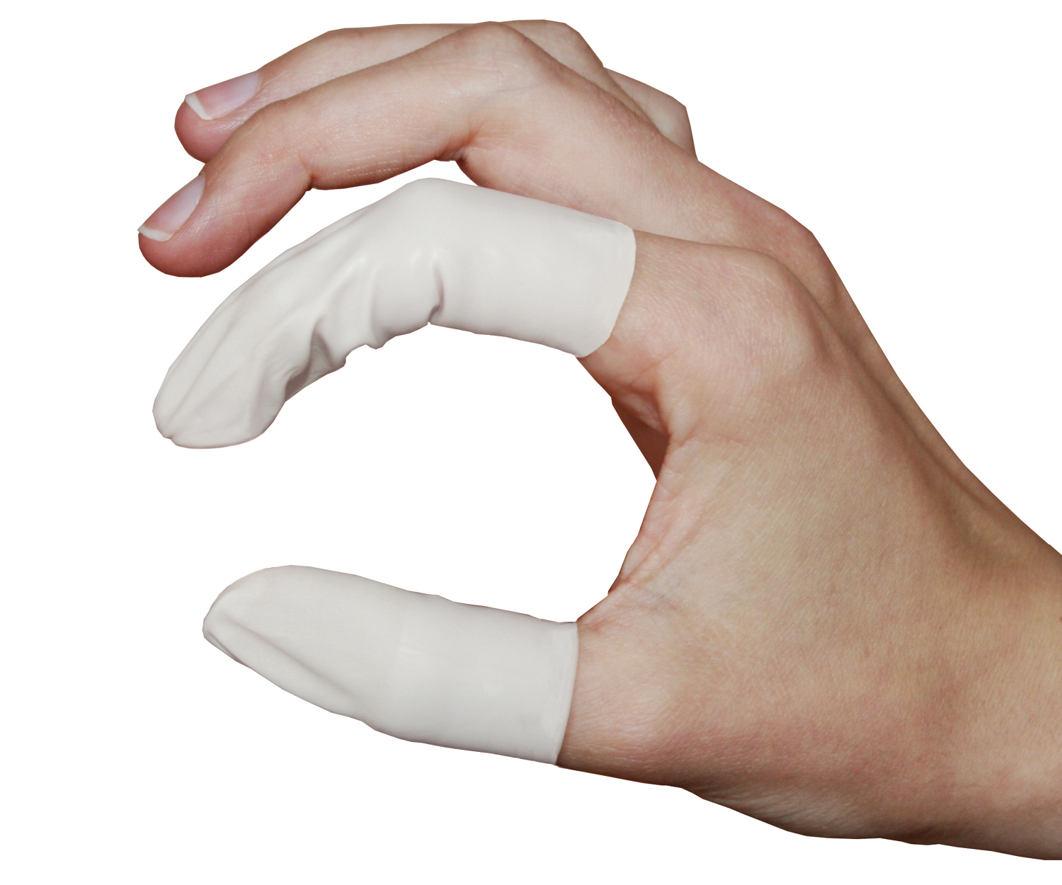 Unrolled nitrile finger cots for cleanroom use