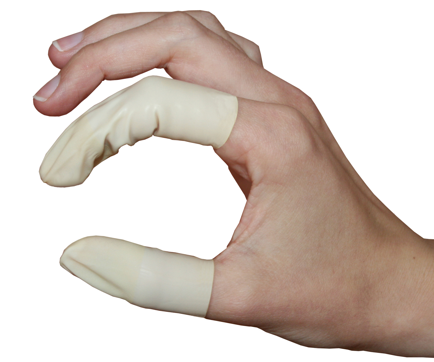 Unrolled cleanroom latex finger cots